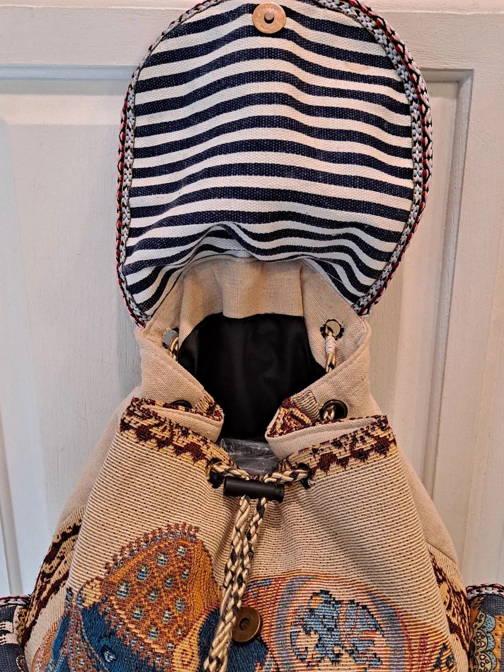 The House Of Raj Padmini Boho Elephant Tapestry Drawstring Backpack - Multicolor